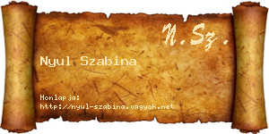 Nyul Szabina névjegykártya